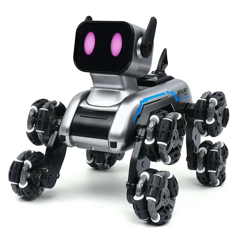 Chien robot à huit roues télécommandé, électrique et cascadeur